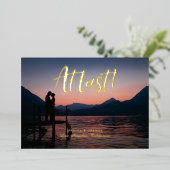 Letztes gebürstetes Foto Save the Date Folieneinladung (Stehend vorne)