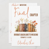 Letztes Kapitel: Buch Themed Bachelorette Wochenen Einladung (Vorne/Hinten)