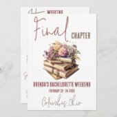 Letztes Kapitel: Buch Themed Bachelorette Wochenen Einladung (Vorne/Hinten)