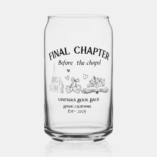 Letztes Kapitel vor dem Kapellbuch Bachelorette Dosenglas (Vorderseite)