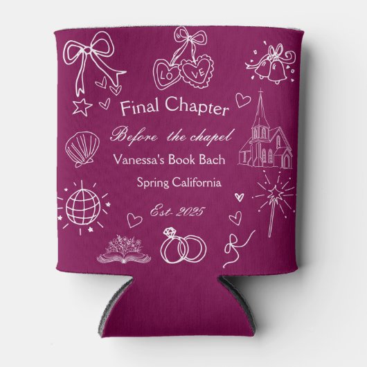 Letztes Kapitel vor dem Kapellbuch Bachelorette Dosenkühler (Vorderseite)