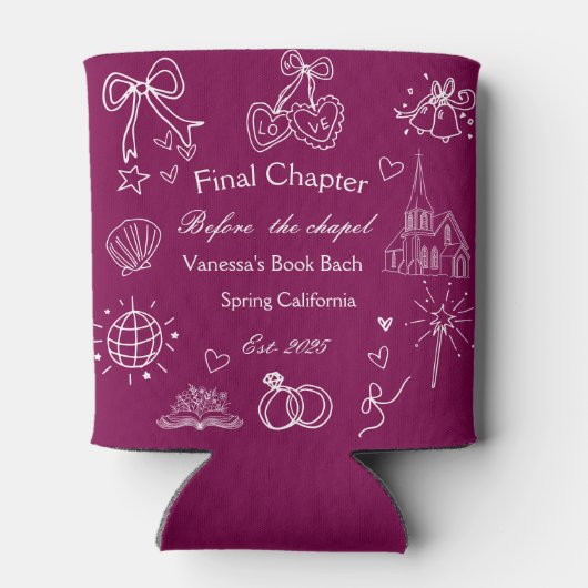 Letztes Kapitel vor dem Kapellbuch Bachelorette Dosenkühler (Rückseite)