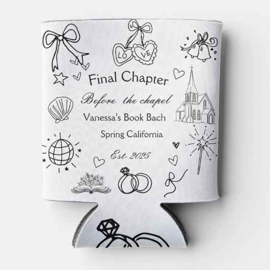 Letztes Kapitel vor dem Kapellbuch Bachelorette Dosenkühler (Vorderseite)