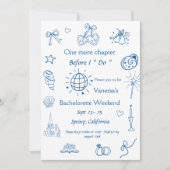 Letztes Kapitel vor dem Kapellbuch Bachelorette Einladung (Vorderseite)