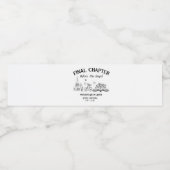 Letztes Kapitel vor dem Kapellbuch Bachelorette Wasserflaschenetikett (Einzelnes Label)