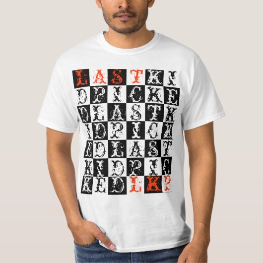 Letztes Kind ausgewähltes Checkered T-Shirt (Vorderseite)