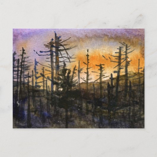 "Letztes Licht" Landstraßen Postkarte (Vorderseite)