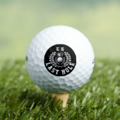 Letztes Loch LH Monogramm Krone & Lorbeerkranz Golfball (Insitu T-Shirt)