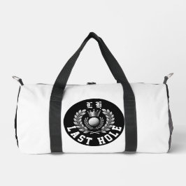 Letztes Loch Schwarz-Weiß-Monogramm-Wappen Duffle Bag