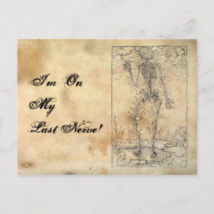 Letztes Nerv - Halloween Skelett Postkarte