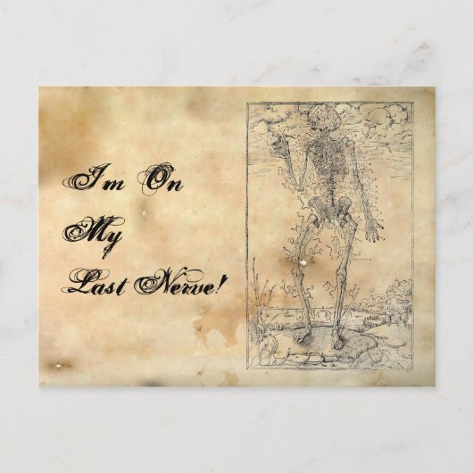 Letztes Nerv - Halloween Skelett Postkarte (Vorderseite)