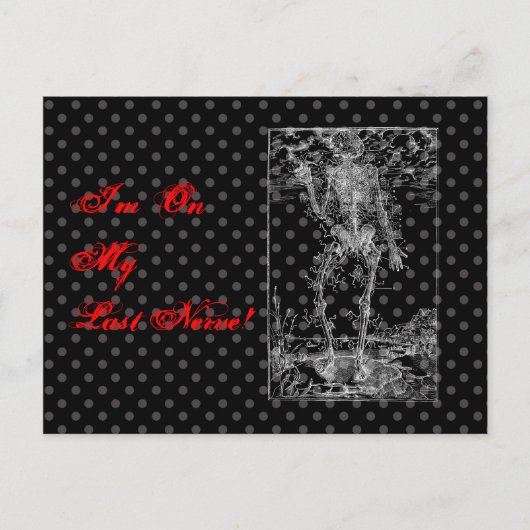 Letztes Nerv - Halloween Skelett Postkarte (Vorderseite)