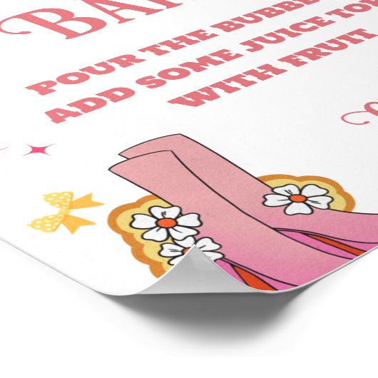 Letztes Rodeo Bachelorette Mimosa Bar Table Sign Poster (Ecke)