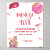 Letztes Rodeo Bachelorette Mimosa Bar Table Sign Poster (Vorne)