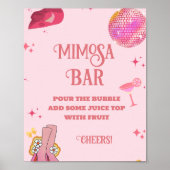 Letztes Rodeo Bachelorette Mimosa Bar Table Sign Poster (Vorne)