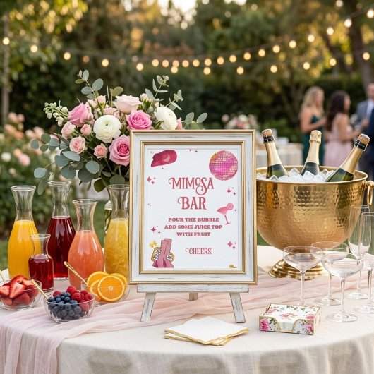 Letztes Rodeo Bachelorette Mimosa Bar Table Sign Poster