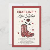 Letztes Rodeo Bachelorette Wochenende Einladung (Vorderseite)