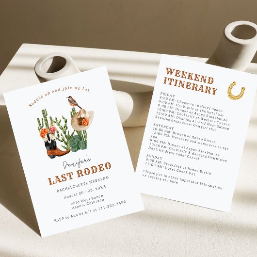 Letztes Rodeo Bachelorette Wochenende Einladung