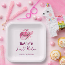 Letztes Rodeo Bachelorette Wochenende | rosa Papie Pappteller