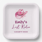 Letztes Rodeo Bachelorette Wochenende | rosa Papie Pappteller (Vorderseite)
