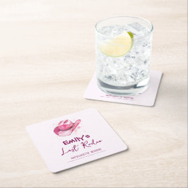 Letztes Rodeo Bachelorette Wochenende | Rosa Unter Rechteckiger Pappuntersetzer