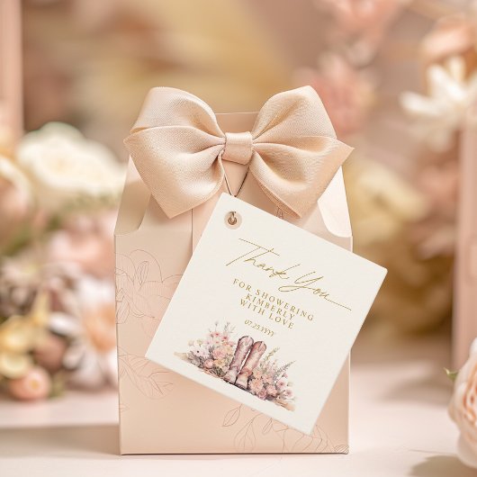 Letztes Rodeo Boots Floral Cowgirl Brautparty Geschenkanhänger