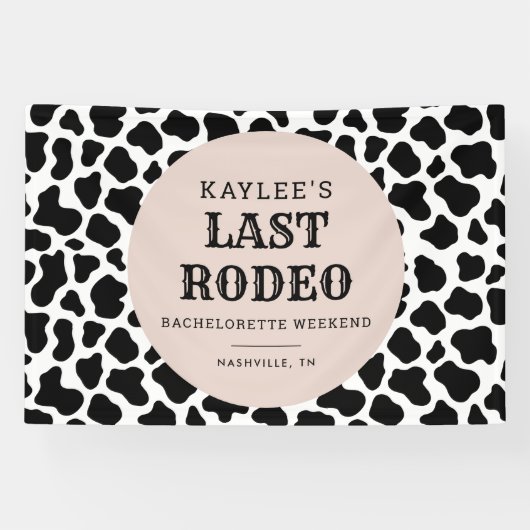 Letztes Rodeo Cowgirl Bachelorette Weekend Party Banner (Horizontal)