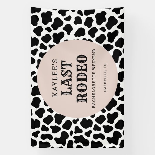 Letztes Rodeo Cowgirl Bachelorette Weekend Party Banner (Vertikal)