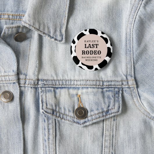 Letztes Rodeo Cowgirl Bachelorette Weekend Party Button (Beispiel)