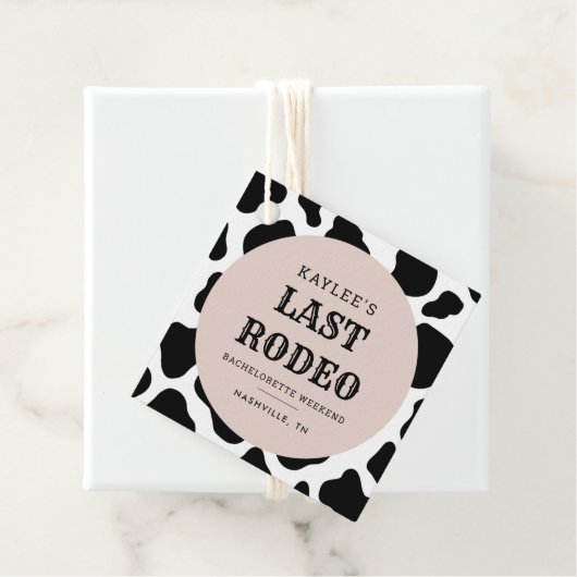 Letztes Rodeo Cowgirl Bachelorette Weekend Party Geschenkanhänger (Beispiel)