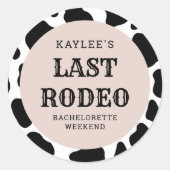 Letztes Rodeo Cowgirl Bachelorette Weekend Party Runder Aufkleber (Vorderseite)