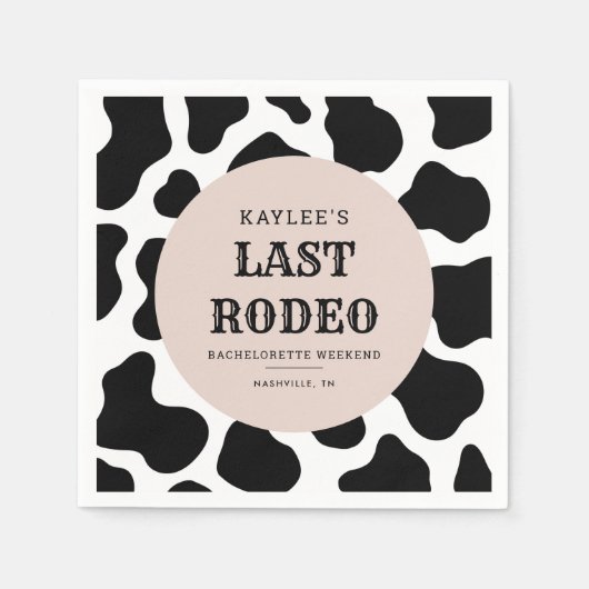 Letztes Rodeo Cowgirl Bachelorette Weekend Party Serviette (Vorderseite)