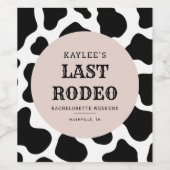Letztes Rodeo Cowgirl Bachelorette Weekend Party Weinetikett (Einzelnes Label)