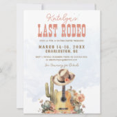 Letztes Rodeo Cowgirl Bachelorette Wochenende Einladung (Vorderseite)