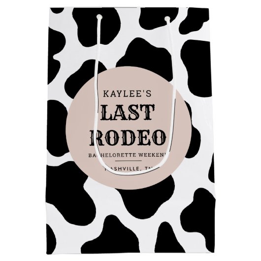 Letztes Rodeo Cowgirl Bachelorette Wochenende Mittlere Geschenktüte (Rückseite)