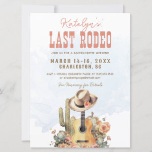Letztes Rodeo Cowgirl Junggesellinnen-Wochenende Einladung