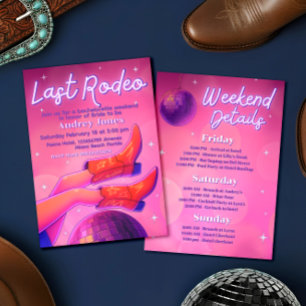 Letztes Rodeo - Disco-Cowgirl-Junggesellinnen-Absc Einladung