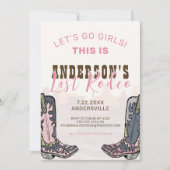 Letztes Rodeo Nashville Bachelorette Weekend Party Einladung (Vorderseite)