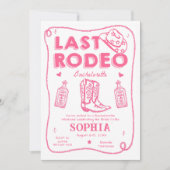 Letztes Rodeo Pink Bachelorette Wochenende Party Einladung (Vorderseite)