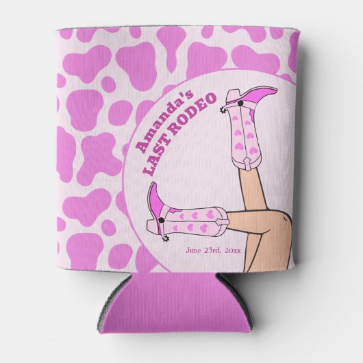 Letztes Rodeo Pink Cowgirl Brautparty Party Dosenkühler (Vorderseite)