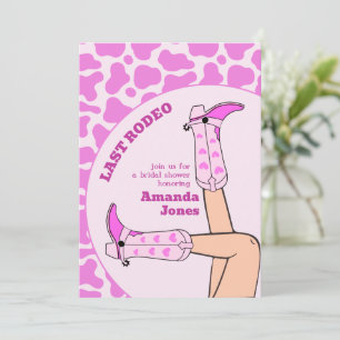 Letztes Rodeo Pink Cowgirl Brautparty Party Einladung