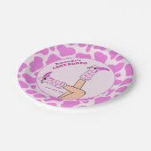 Letztes Rodeo Pink Cowgirl Brautparty Party Pappteller (Schrägansicht)