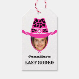Letztes Rodeo Pink Cowgirl Custom Foto Geschenkanhänger
