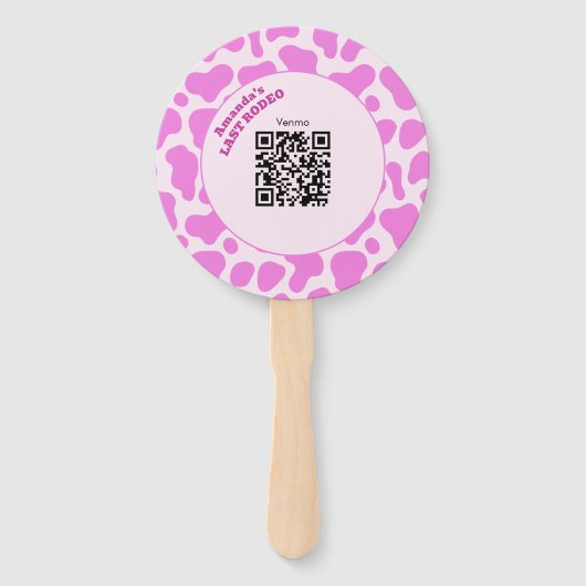 Letztes Rodeo Pink Cowgirl kaufen die Braut ein Ge Fächer (Rückseite)