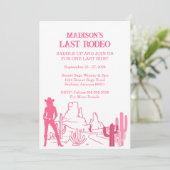 Letztes Rodeo Pink Junggeselinnen-Abschied Weekend Einladung (Stehend Vorderseite)