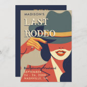 Letztes Rodeo Retro Poster Bacheloretto Einladung (Vorne/Hinten)