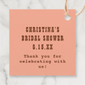 Letztes Rodeo Retro Western Sweet Heart Brautparty Geschenkanhänger (Rückseite)