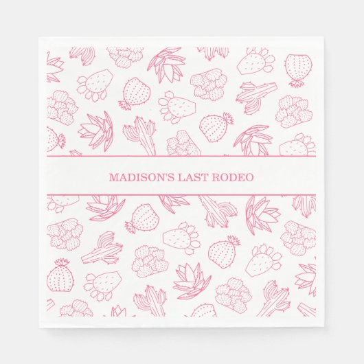 Letztes Rodeo Rosa Junggeselinnen-Abschied Paper N Serviette (Vorderseite)