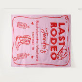 Letztes Rodeo Rosa Red Cowgirl Bachelorette Wochen Wandteppich (Vorderseite (Horizontal))