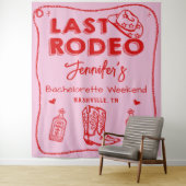 Letztes Rodeo Rosa Red Cowgirl Bachelorette Wochen Wandteppich (Beispiel)